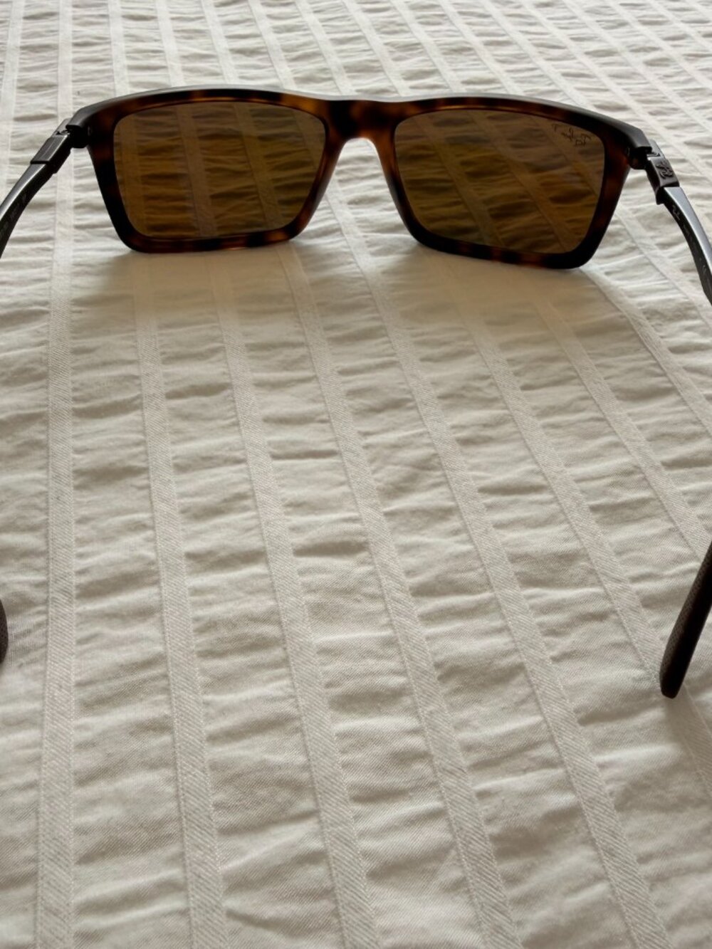 New! Ray-Ban Polarized Rectangle Sporty Sunglasses in tortoiseshell brown - Picture 11 of 16